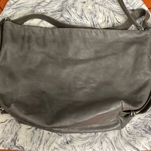 Gray Leather 3 way Bag- Lg Duffle